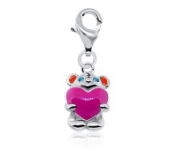 Big Heart Bear Silver Charm CH-62